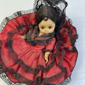 Madame Alexander Doll Spainish Girl 60-70 International Collectible 8" Dark Hair